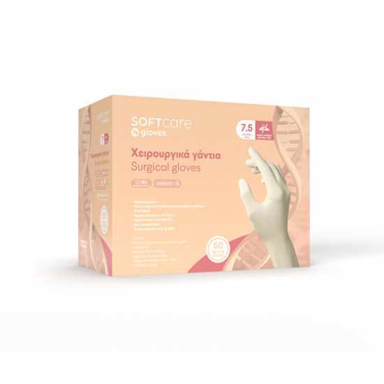 Bournas Medicals Soft Touch Χειρουργικά Γάντια Latex λευκά Χωρίς πούδρα Αποστειρωμένα  8.8 grams 50 Τμχ